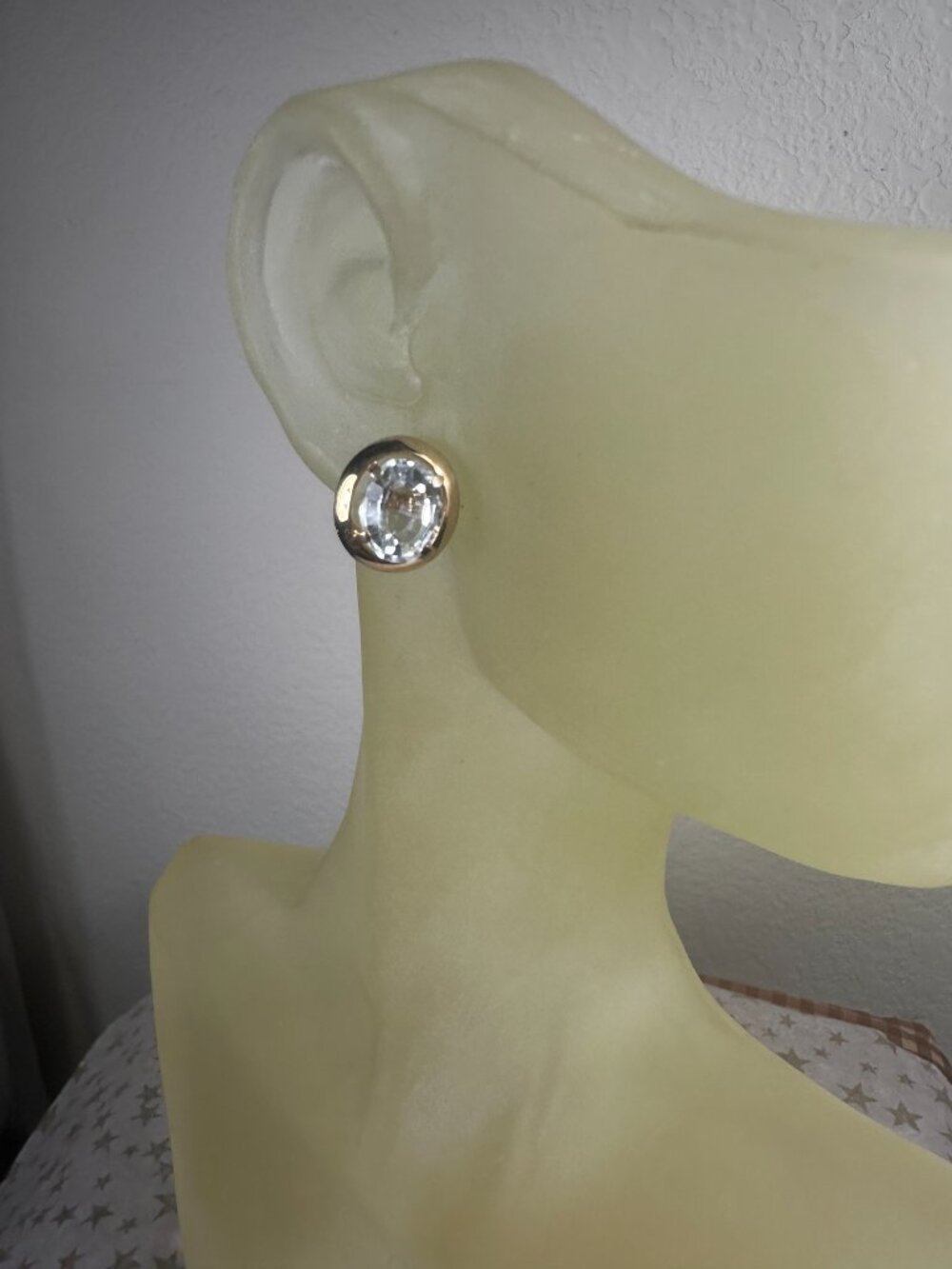 NEW Real 14K Gold and Blue Topez Earrings